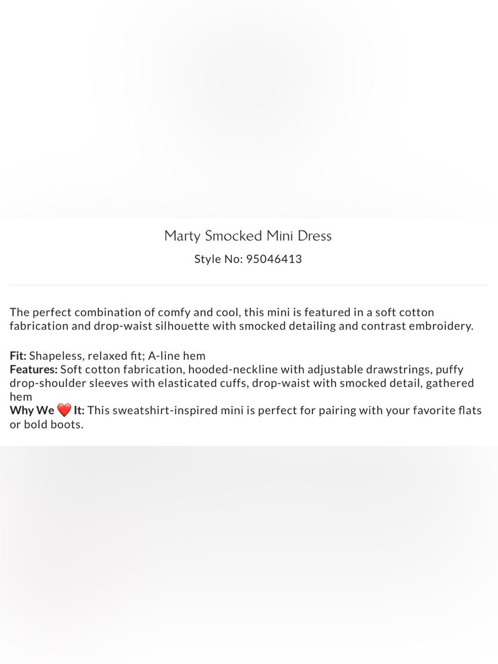 New Free People XS Marty Smocked Mini Sweatshirt Dress Hoodie Blue NWOT $198 - Picture 6 of 8